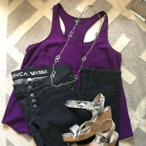 Banana Republic Silver Circles Necklace 22 in